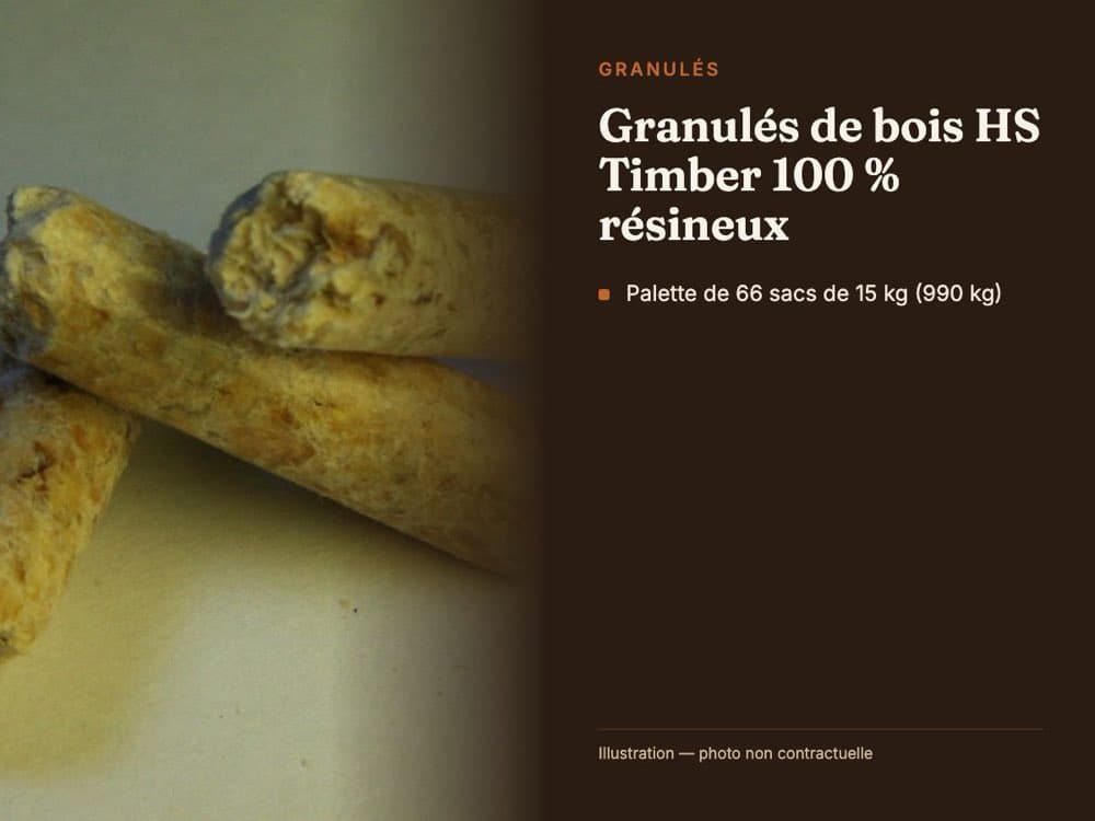 Visuel du conditionnement — Granulés de bois HS Timber 100 % résineux