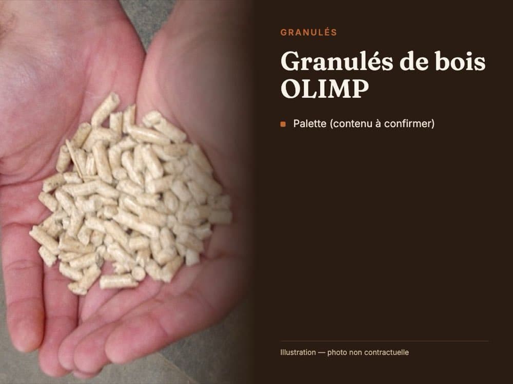 Visuel du conditionnement — Granulés de bois OLIMP