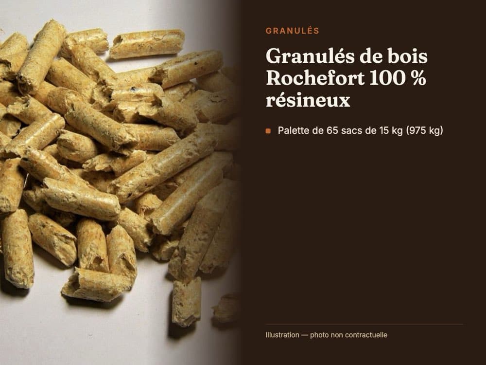 Visuel du conditionnement — Granulés de bois Rochefort 100 % résineux